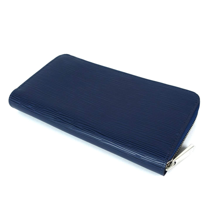 LV Zippy Wallet Organizer - Genuine Epi Leather in Navy Blue | Compact Credit Card Holder & ID Organizer for Men & Women | Perfect for Travel, Business & Everyday Use