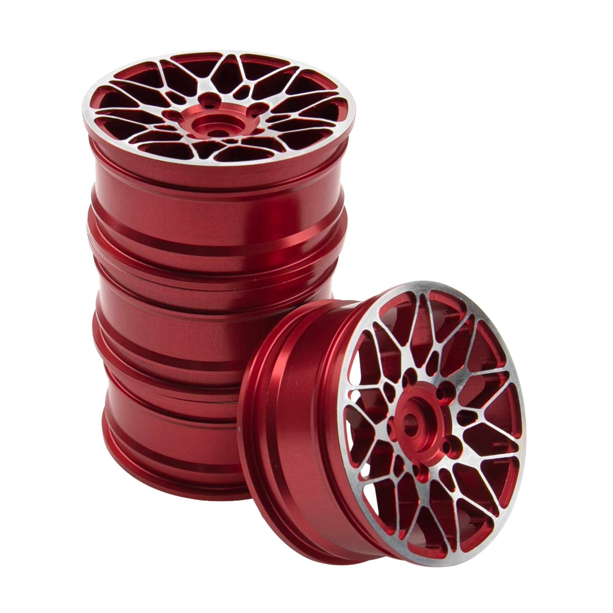 ShareGoo 12mm Hex Hubs Metal Wheel Rims for 1/10 RC Drift & On-Road Racing - Compatible with HSP, Tamiya, Kyosho, RedCat, Sakura, WLtoys - Universal Fit for Touring Cars (Red) - Perfect for Competitive Drifting & High-Speed Racing