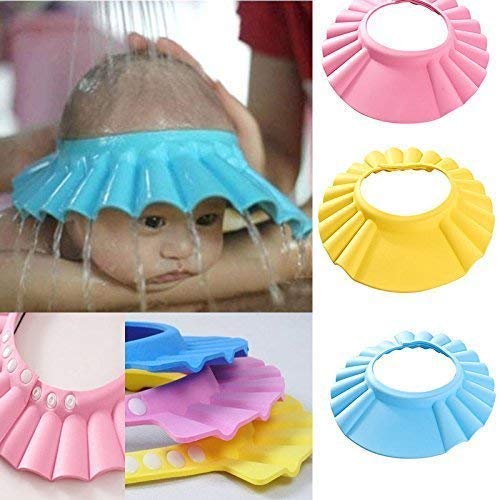 Cyrox Adjustable Baby Shower Cap - Soft Bathing Wash Hair Cap with Eyes & Ears Protection - Comfortable Waterproof Shower Hat for Infants & Toddlers - Perfect for Bath Time, Hair Washing and Swimming Protection