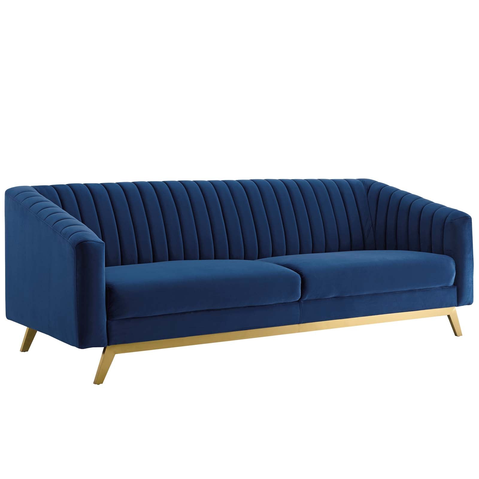 Valiant Vertical Channel Tufted Performance Velvet Sofa - Modern Luxury Living Room Furniture for Small Spaces | Perfect for Apartments, Condos & Cozy Homes