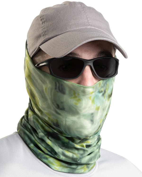 UPF 50+ Camo Tube Gaiter Face Mask for Men - Sun Protection Neck Gaiter with Aqua Design - Perfect for Hiking, Cycling & Outdoor Activities
