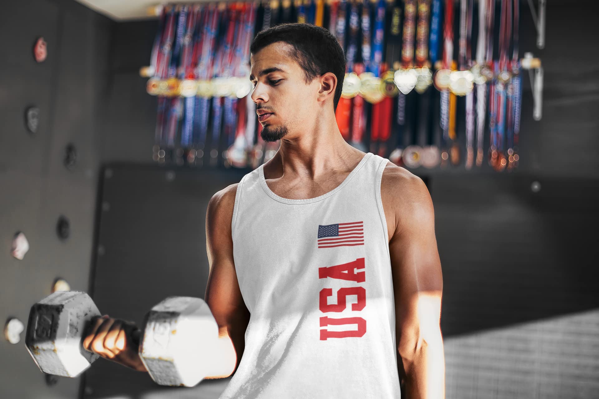 USA World Cup White Adult Tank Top for Men - X-Large Size - Perfect for Soccer Games, Sports Events & Casual Wear