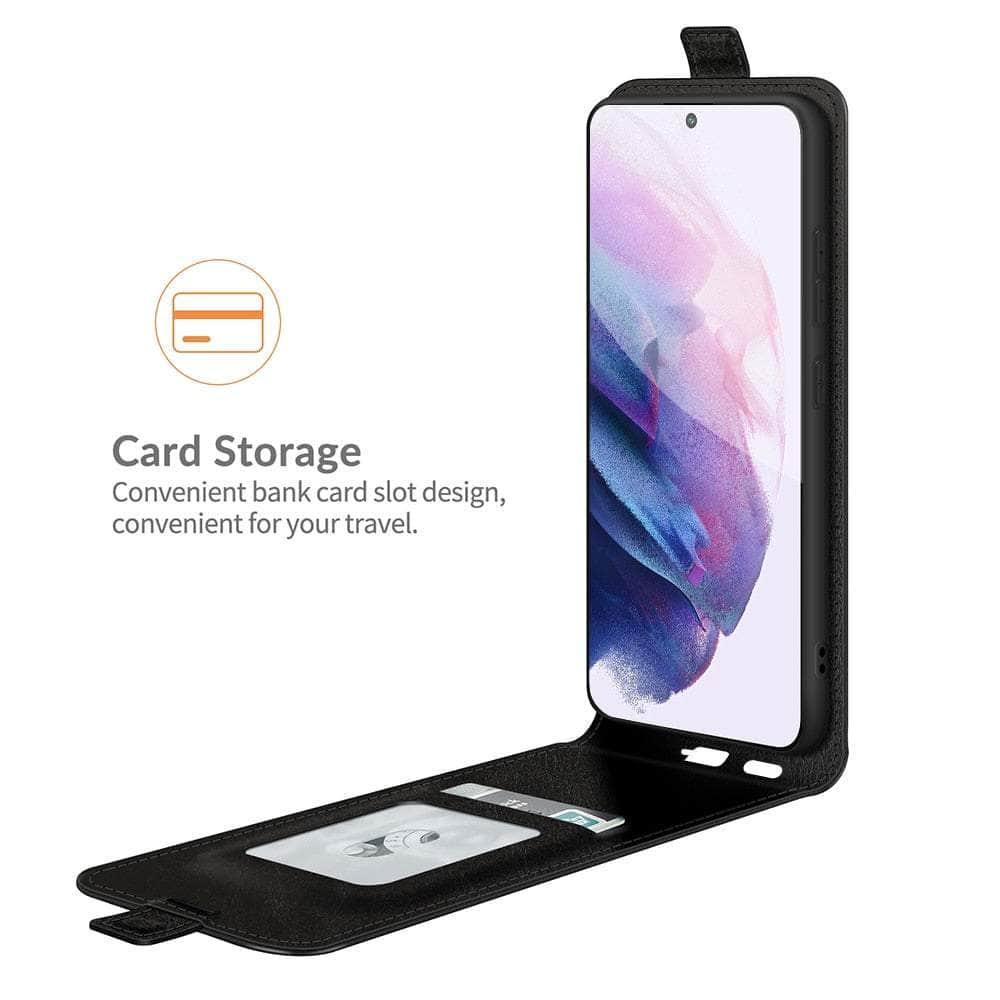 Premium Genuine Leather Flip Wallet Case for Samsung Galaxy S22 - Slim Protective Cover with Card Slots & RFID Blocking - Perfect for Business, Travel & Everyday Use