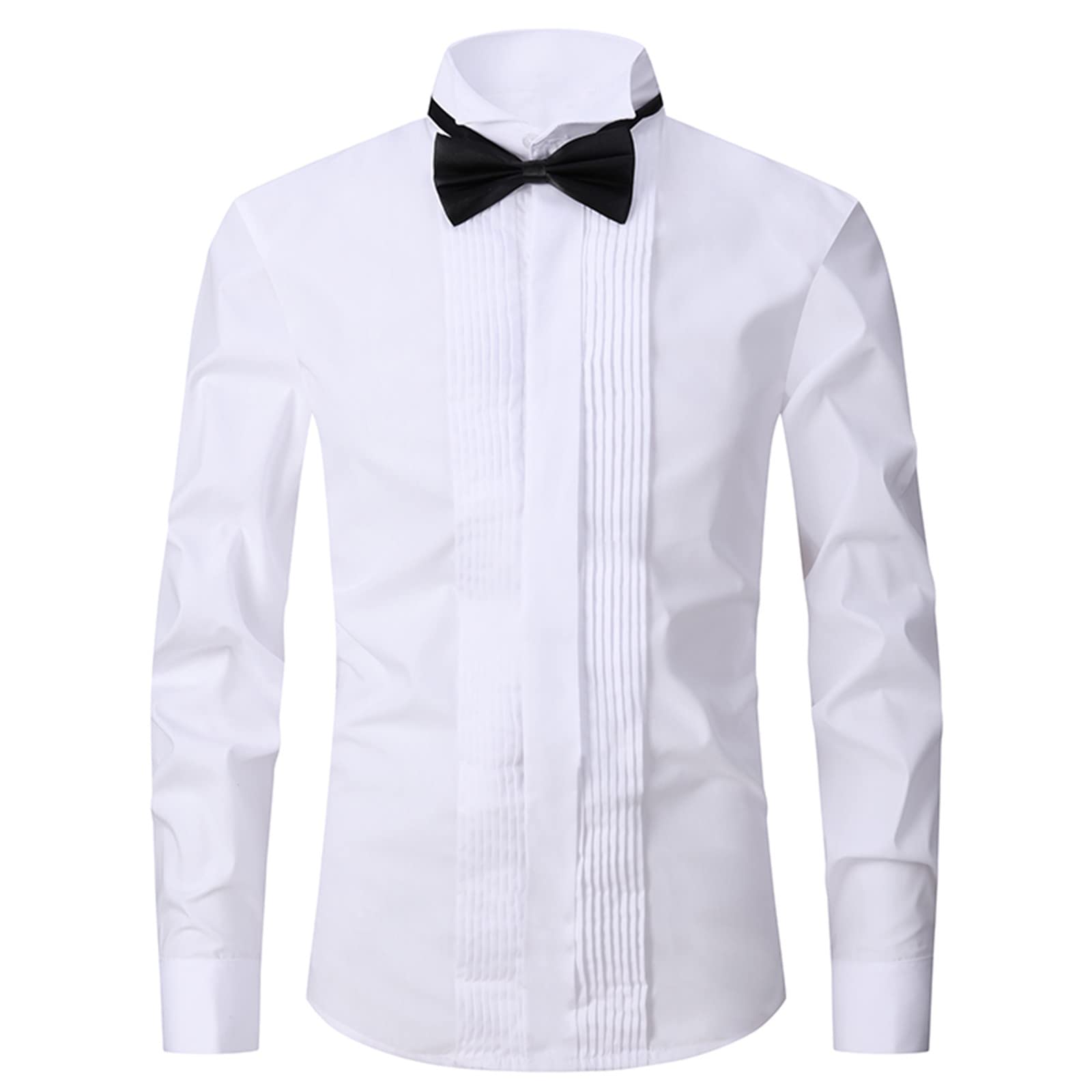 Jsaierl Men's Long Sleeve Tuxedo Collar Dress Shirt - Formal Wedding Groomsman Attire for Groom & Bridal Party | Perfect for Weddings, Prom, Business & Special Occasions