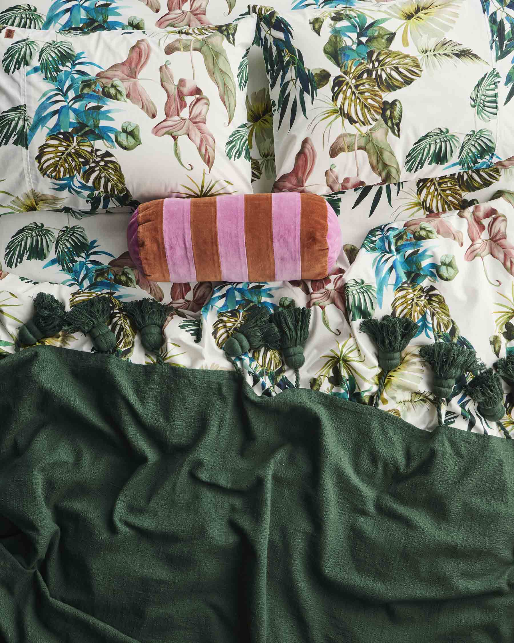 Organic Cotton Quilt Cover Set - Soft & Breathable Foliage Print Bedding - Perfect for Master Bedroom, Guest Room & Dorm Decor (Queen/King Size)
