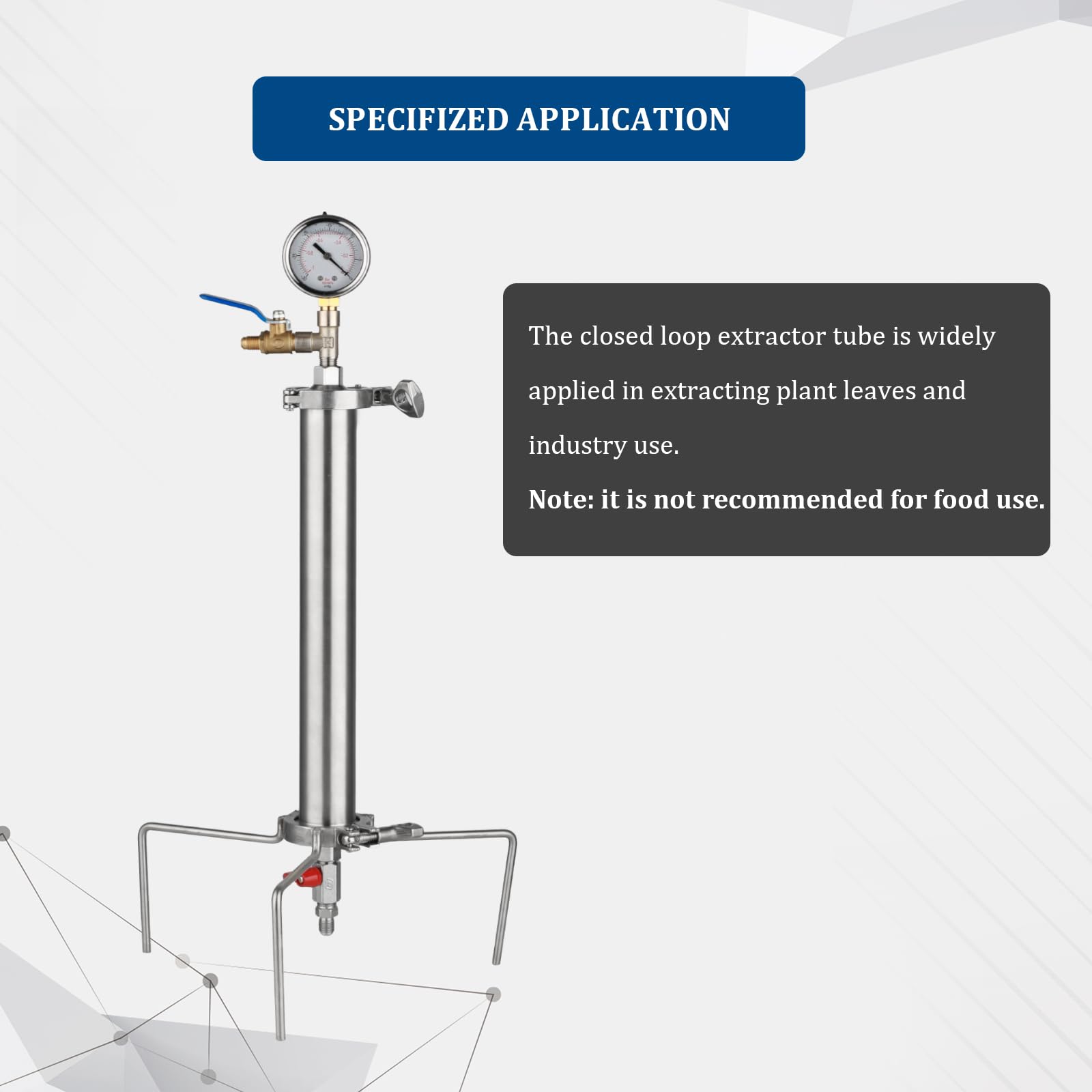 Premium Stainless Steel Vacuum Chamber with Gauge - 90g Closed Loop Extractor Kit with Tripod Stand | Essential Oil Extraction, Plant Processing & Industrial Use | Perfect for Herbalists, DIY Enthusiasts & Commercial Labs