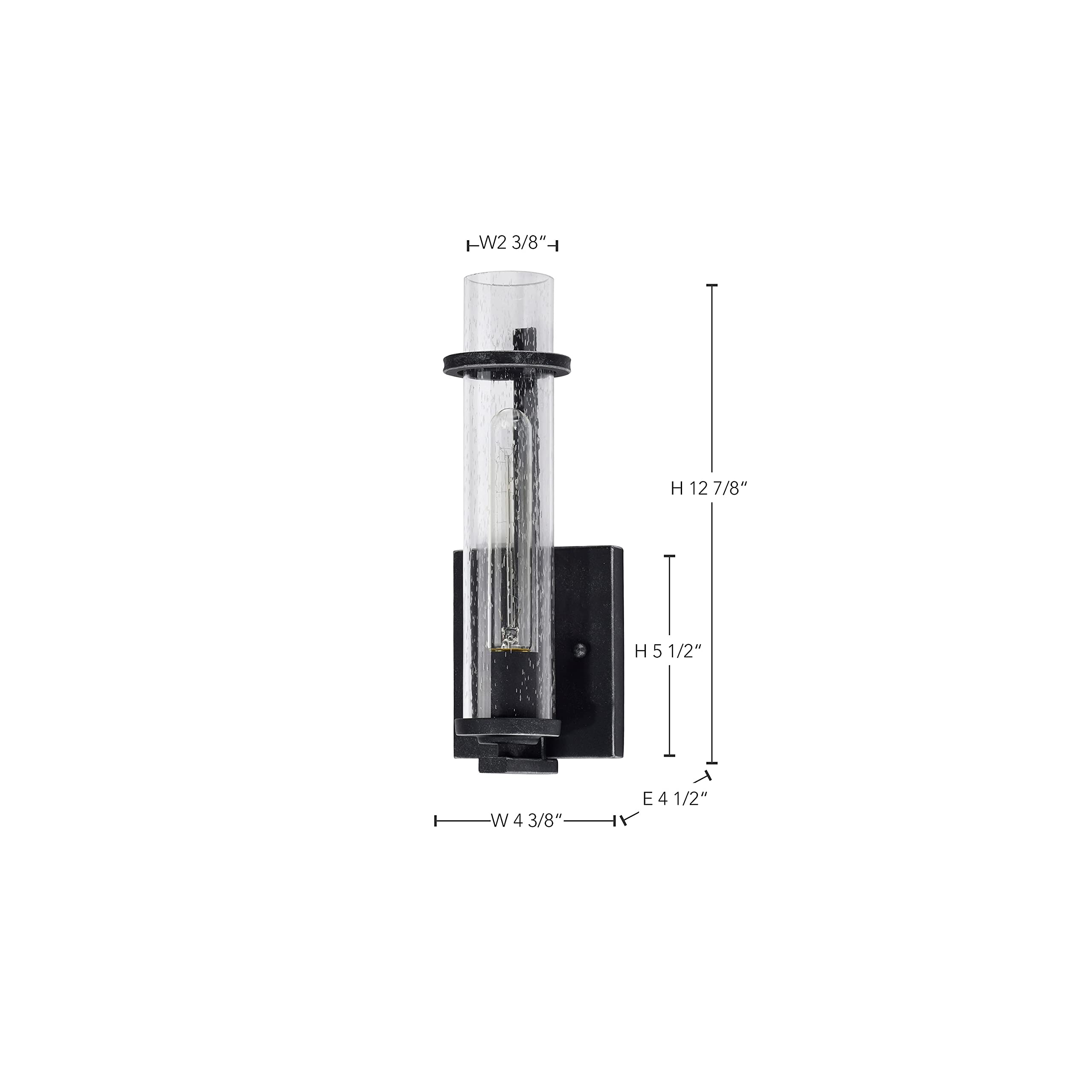 NUVO 60/6381 Donzi-1 Light Vanity Fixture with Iron Black Finish - Perfect for Bathroom Vanity Lighting, Dressing Room & Makeup Area