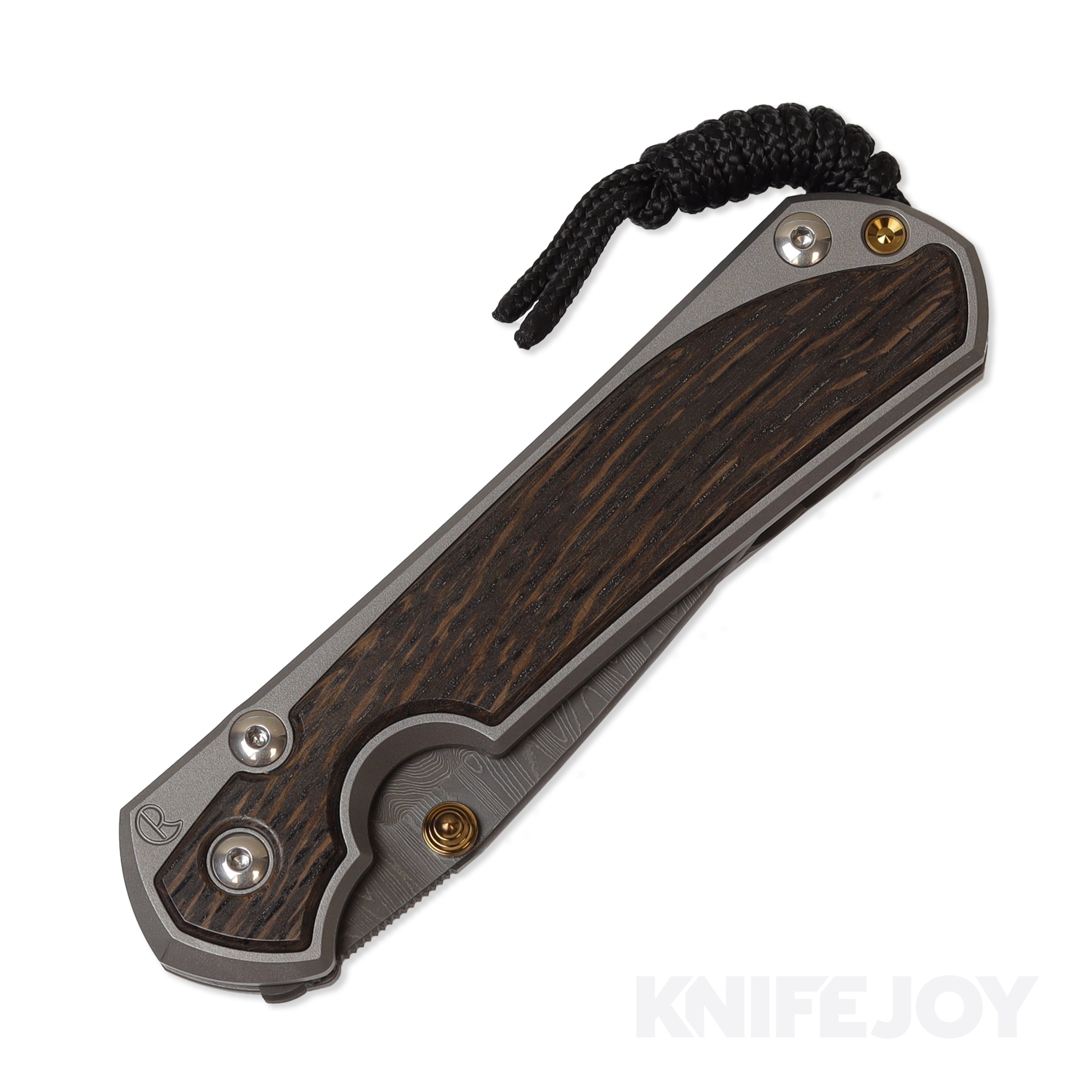 Chris Reeve Knives Large Sebenza 31 - Damascus Steel Blade with Bog Oak Inlay & Gold Accents - Premium Folding Pocket Knife for Outdoor, Camping, EDC & Collectors