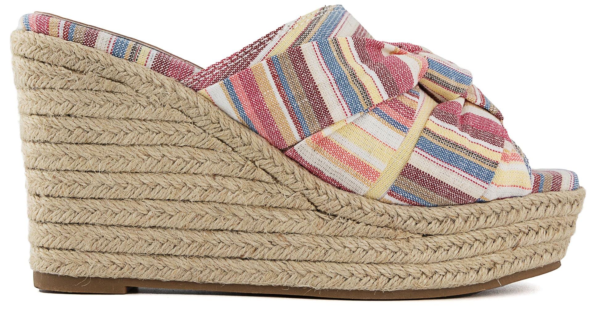 London Fog Women's Wedge Sandals with Bow - Casual Summer Shoes for Outings