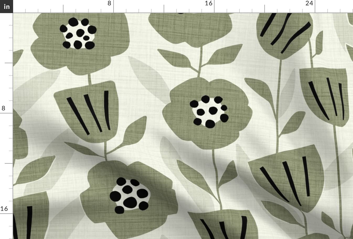 Mid Century Floral Neutral Botanical Earth Tone Elegant Garden Retro Printed Minky Fabric by The Yard - Soft Plush Material for Sewing Baby Blankets, Quilt Backing, Home Decor & DIY Crafts