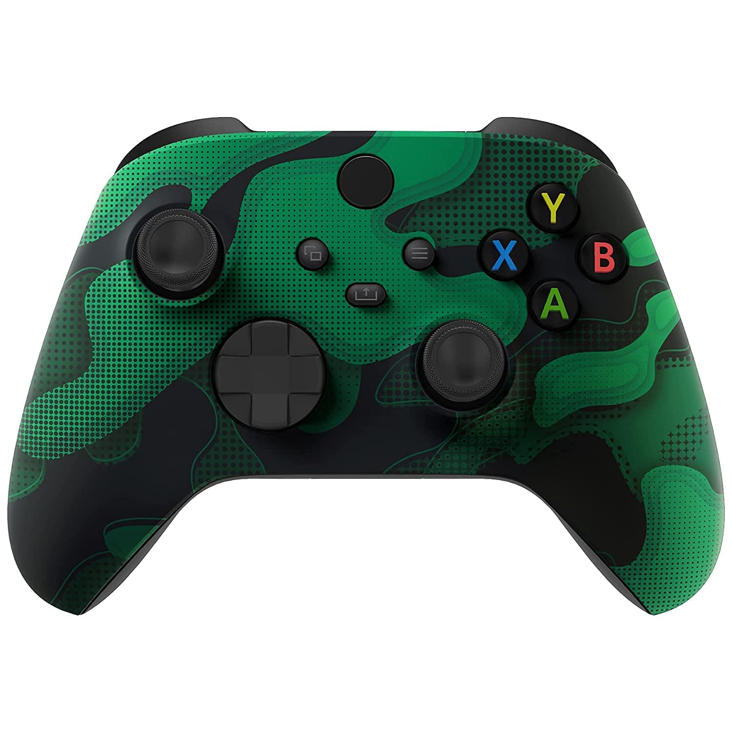 Modded Wireless Controller for Xbox Series X/S & Xbox One - Enhanced for FPS Games with Rapid Fire, Dropshot & Akimbo Modes - Green Camo Design - Perfect for Competitive Gaming & Esports Tournaments
