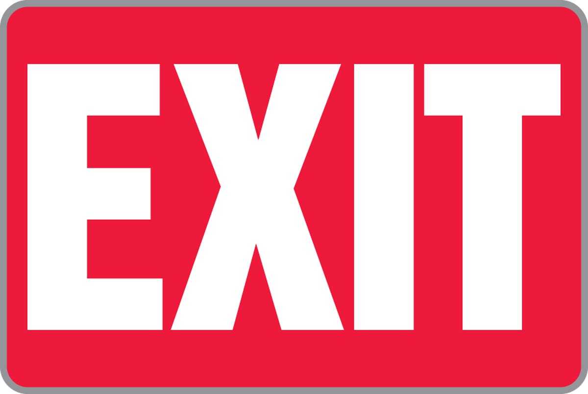 EXIT Emergency Exit Sign (White/Red Pack) - Perfect for Offices, Warehouses, and Public Buildings