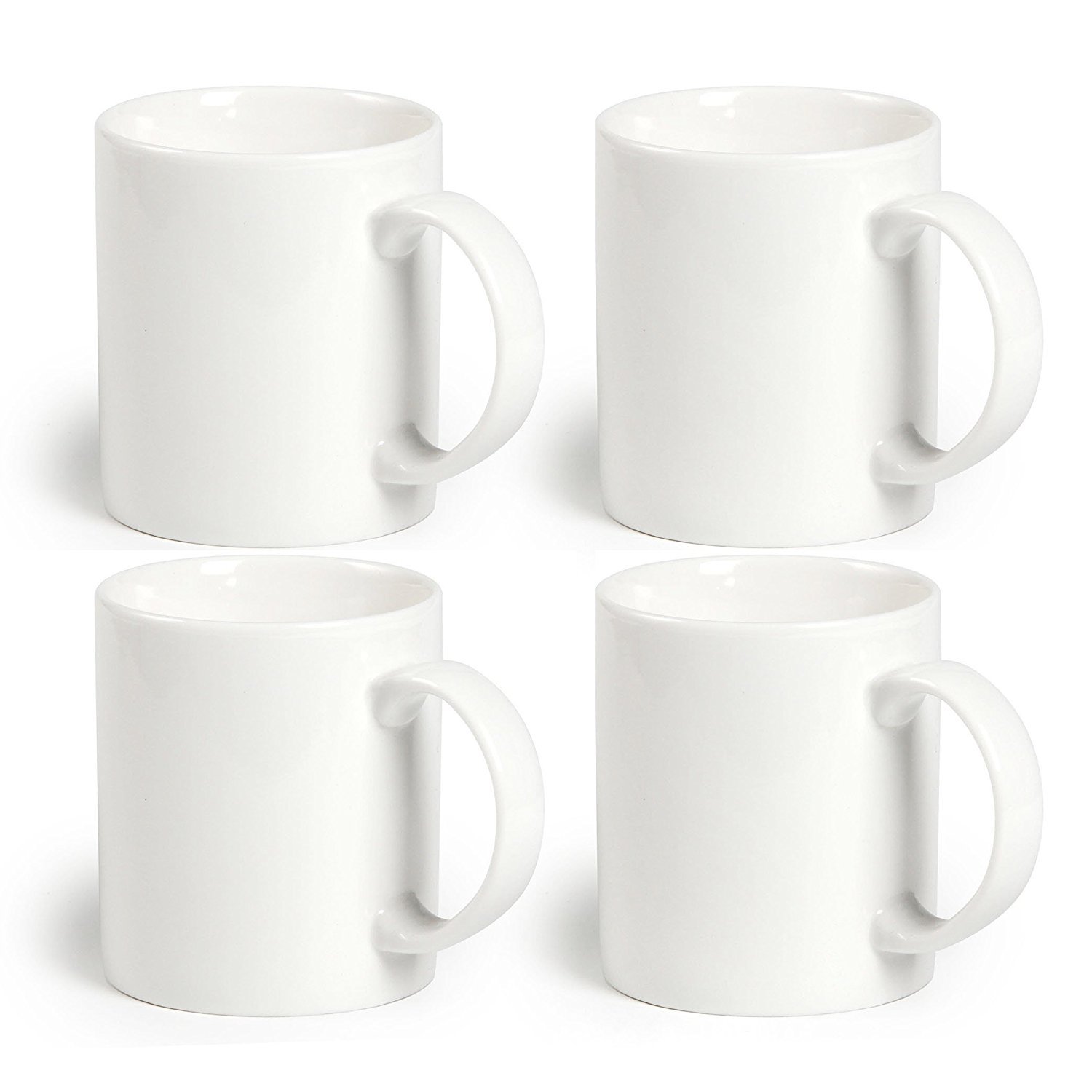 Momugs 12 oz Ceramic Coffee Mugs (Set of 4) - Glossy White Tea Cups for Coffee, Milk, Hot Chocolate - Perfect for Home, Office, Cafes & Gifts