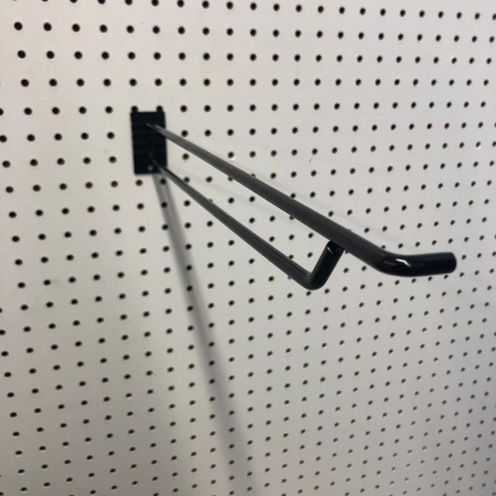 Trion 16-Inch Black Powder Coated Broom Hook - Heavy Duty Wall Mount Organizer for Brooms, Mops & Cleaning Tools in Garage, Utility Room & Closet