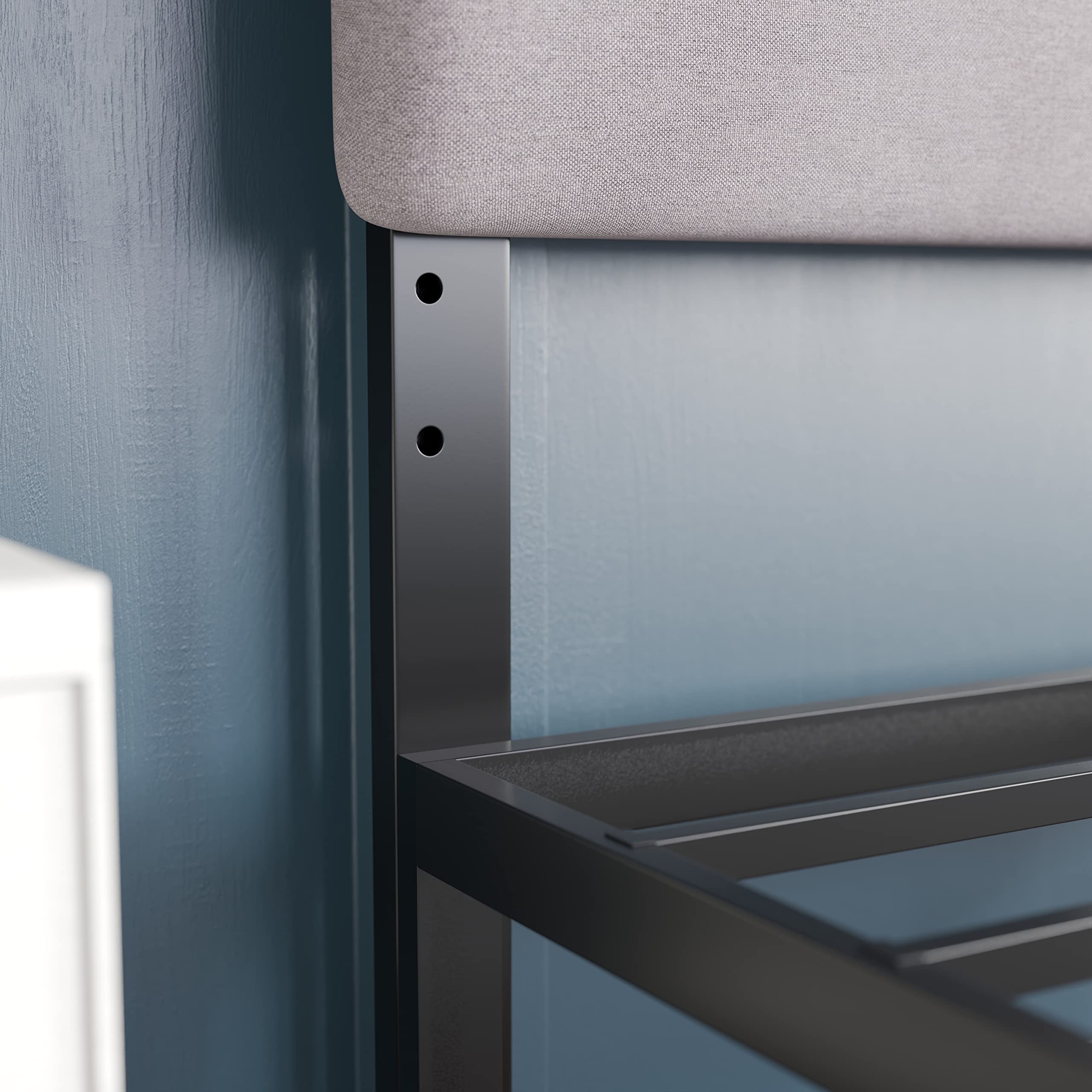 Emma & Oliver Gannon Full Size Upholstered Headboard - Adjustable Height Gray Fabric Bed Headboard - Easy 30-Min Assembly - Fits Most Bed Frames (Bed Frame Not Included) - Perfect for Master Bedrooms, Guest Rooms & Apartment Decor