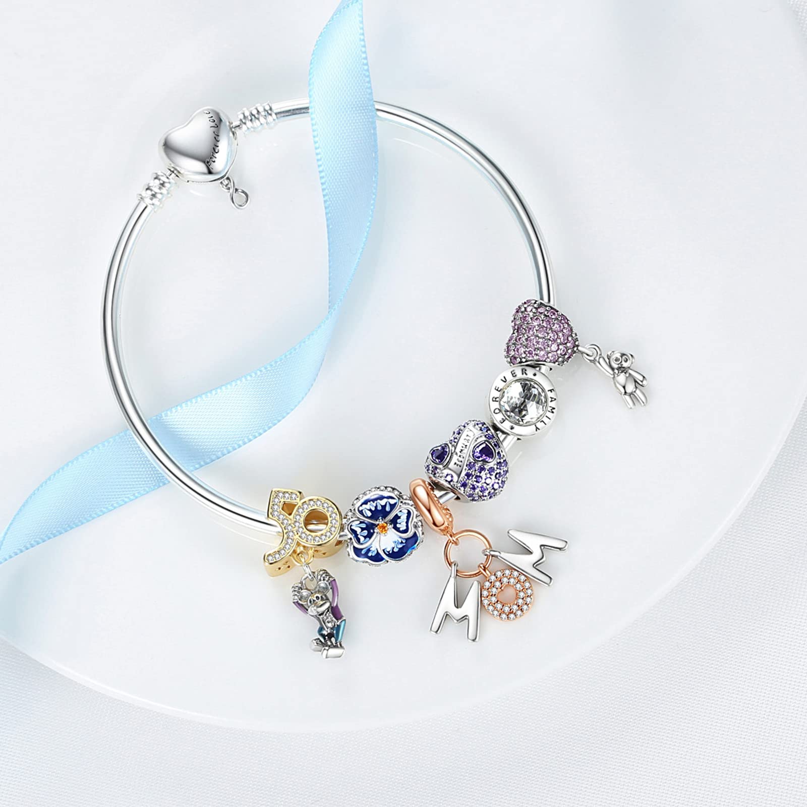925 Sterling Silver Birthstone Charms for Bracelets - Personalized Charm Beads & Pendants for DIY Jewelry Making - Perfect Birthday Gift for Women, Mom, Daughter - Ideal for Bracelet Stacking, Layering & Special Occasions