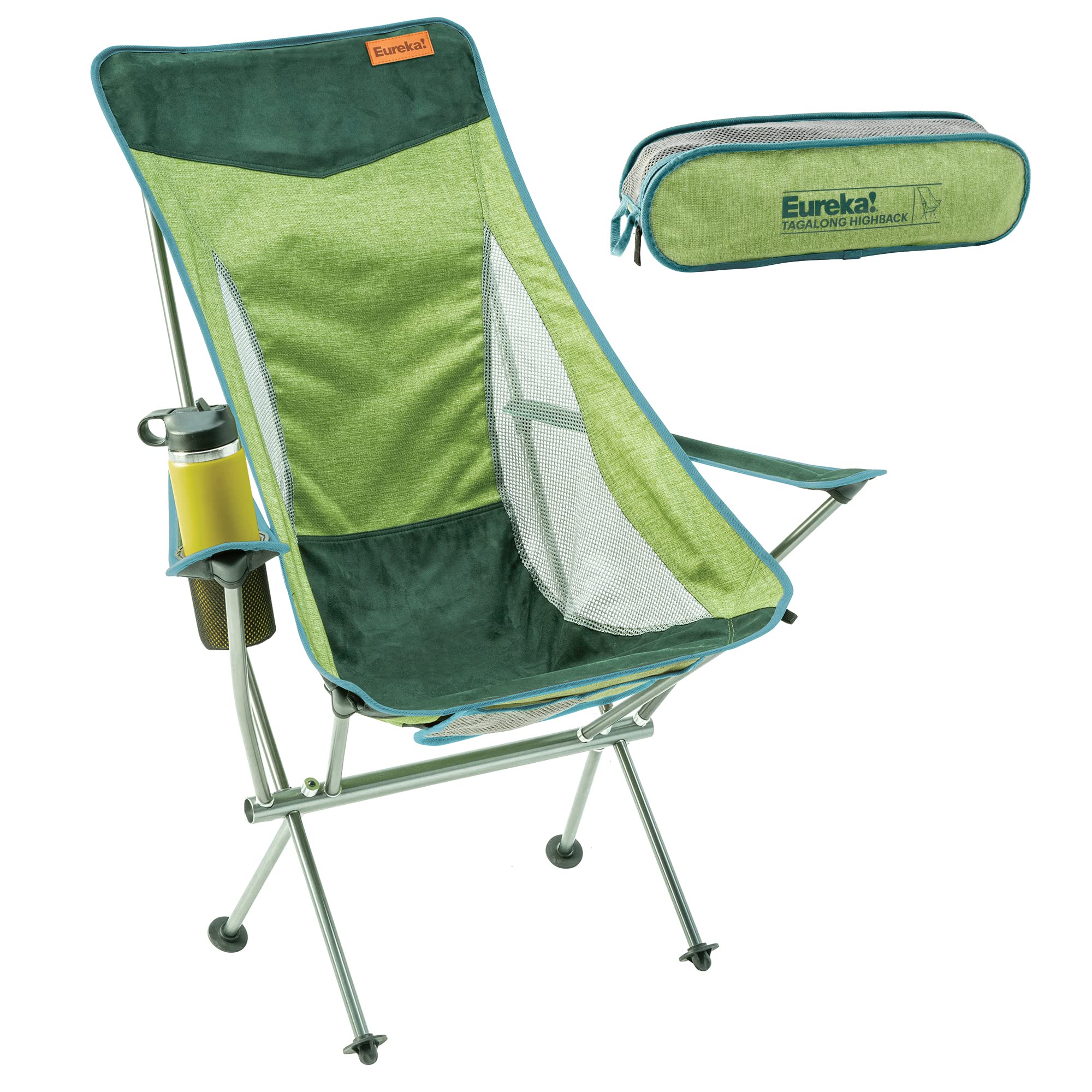Eureka! Tagalong Lightweight Camping Chair - Portable Folding Outdoor Chair for Hiking, Backpacking, Beach & Picnic - Compact & Durable Camping Gear