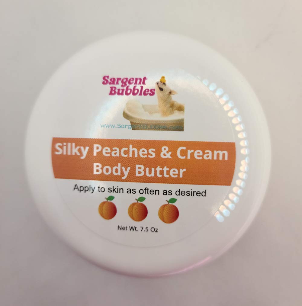 Silky Peaches & Cream Body Butter for Dry Skin - Ultra Moisturizing Peach Scented Lotion - Skin Regeneration Cream - Lightweight Formula for Eczema & Rosacea - Perfect for Daily Hydration & Nighttime Skin Repair