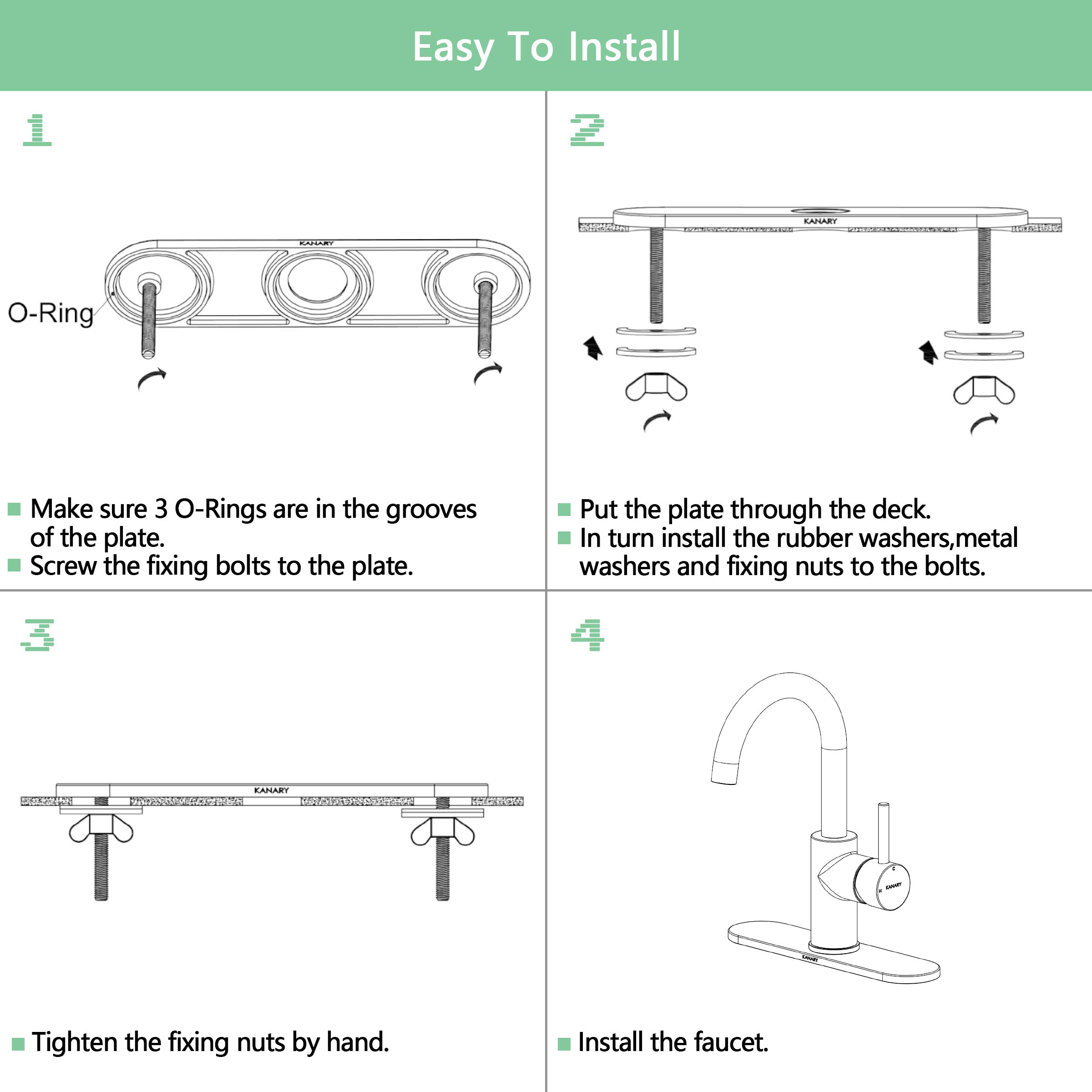 KANARY 10-Inch Matte Black Kitchen Sink Faucet Hole Cover Deck Plate Escutcheon - Durable Stainless Steel Hole Cover for Modern Farmhouse & Contemporary Kitchen Sinks