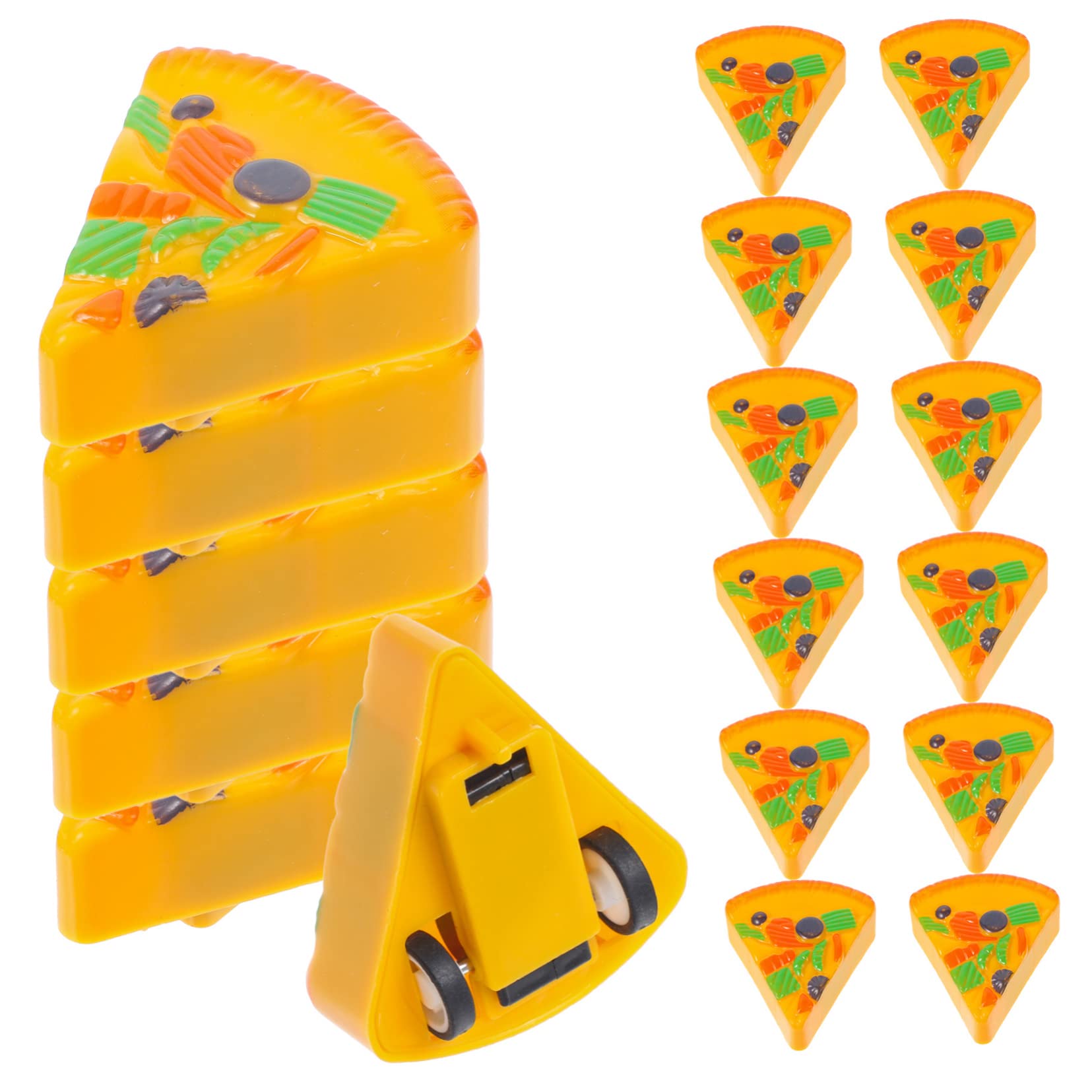 TOYANDONA 90-Piece Pizza-Themed Mini Car Toy Set - Push & Go Animal Vehicles, Plastic Collectible Trucks for Kids & Toddlers - Perfect for Birthday Gifts, Party Favors and Pretend Play