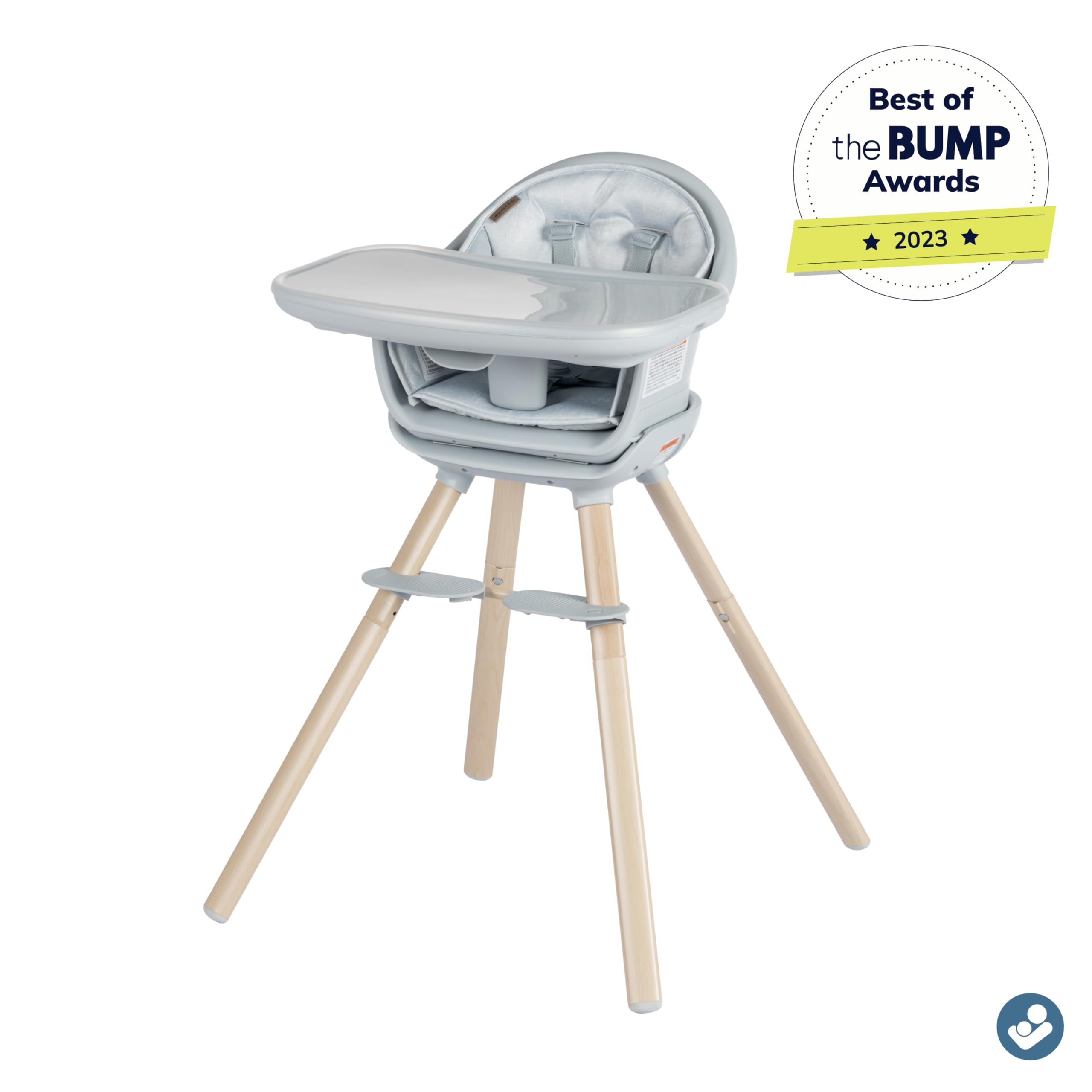 Maxi-Cosi Moa 8-in-1 Convertible High Chair for Babies & Toddlers - Lightweight, Compact & Machine Washable - Classic Slate | Perfect for Dining, Travel & Small Spaces