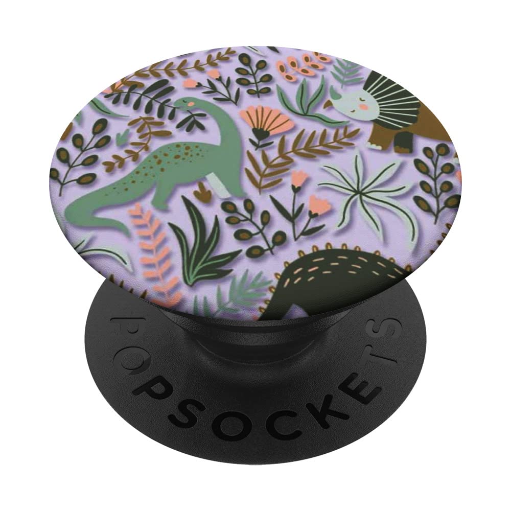 Dinosaurs Pattern Phone Grip & Stand - Swappable PopSocket for Phones & Tablets - Perfect for Gaming, Watching Videos & Taking Selfies