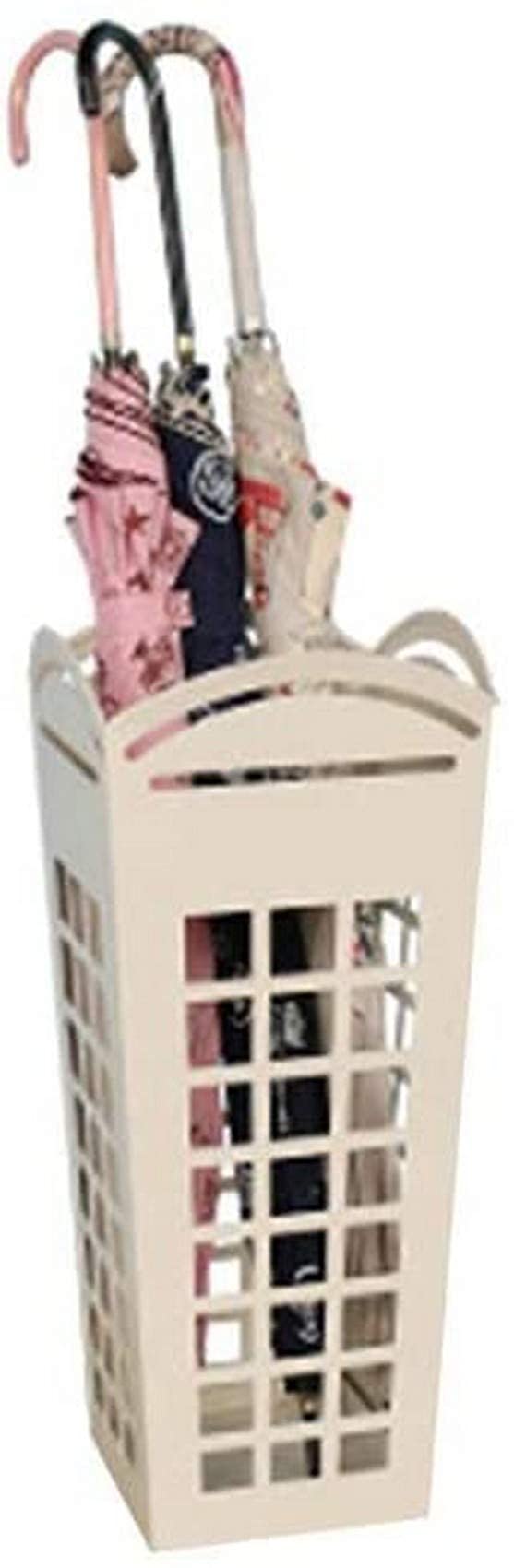GANE Umbrella Stand with Drip Tray and Hooks - Waterproof Organizer for Wet Umbrellas - Perfect for Home, Office, Entryway, and Restaurant Use (White)