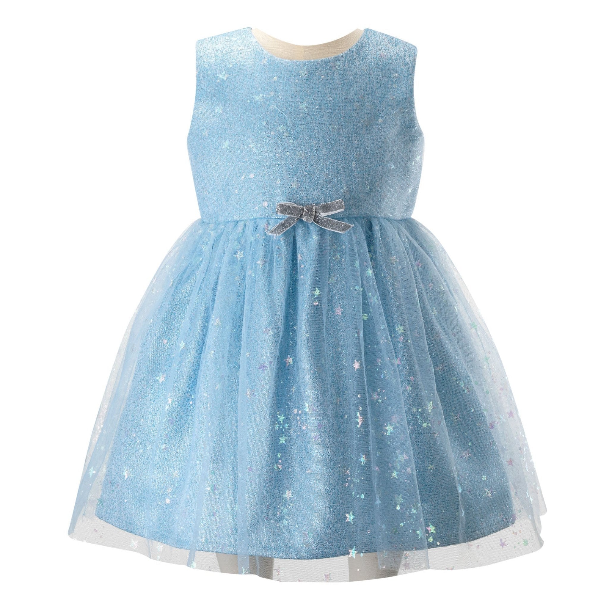 Sparkly Blue Star Tulle Dress for Baby Girls - Perfect for Birthday Parties, Photo Shoots & Special Occasions