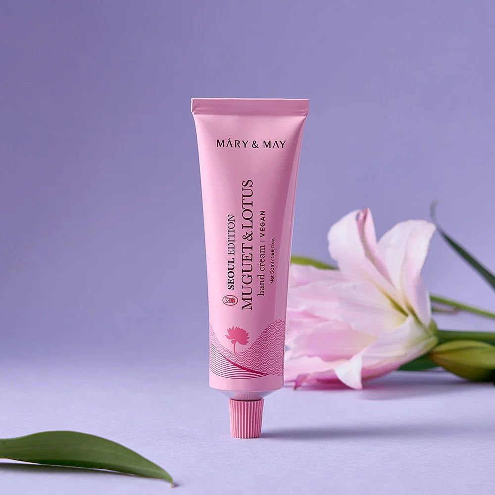 Mary & May Muguet & Lotus Hand Cream 50ml - Hydrating & Nourishing Hand Moisturizer for Dry Skin | Perfect for Office, Travel & Daily Skincare Routine