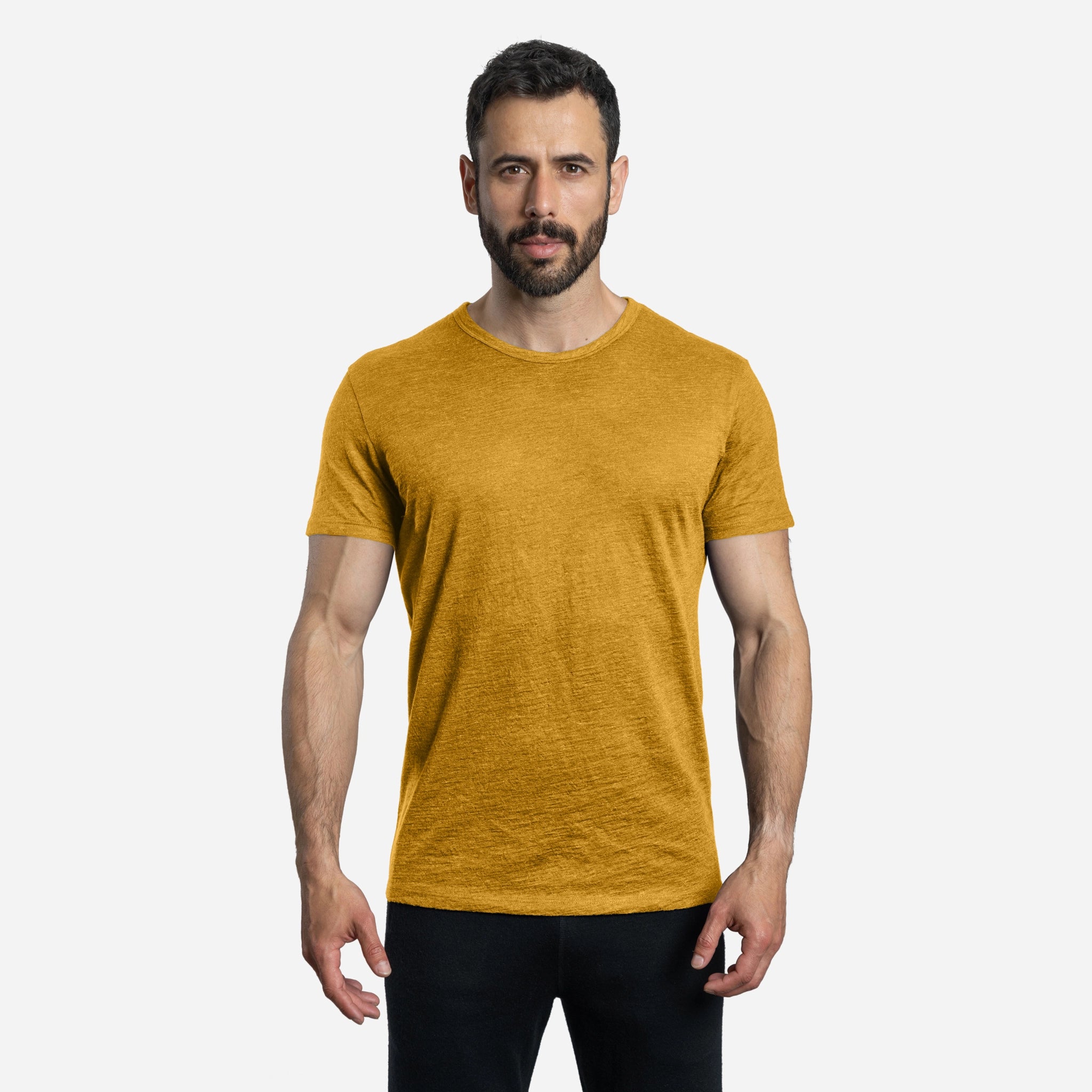 Ultralight Men's Alpaca Wool T-Shirt - 160 GSM Soft Crew Neck Tee for Outdoor Activities & Travel