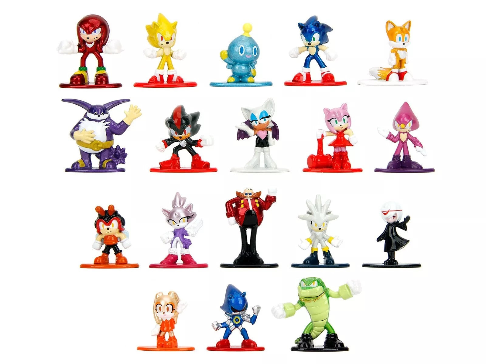 Sonic The Hedgehog 18-Piece Diecast Metal Figures Set - Nano Metalfigs Series by Jada - Perfect for Collectors, Kids Play & Gift Giving