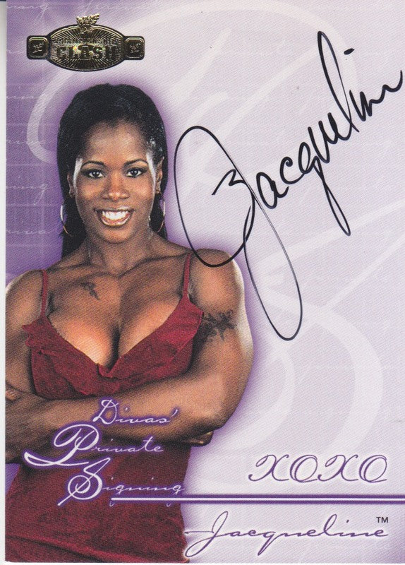 2001 Fleer WWE Championship Clash Diva Private Signing Jacqueline Autographed Wrestling Card - Limited Edition Collectible (Approx. Value $50) - Perfect for WWE Memorabilia Collections, Fan Gifts & Sports Memorabilia Displays