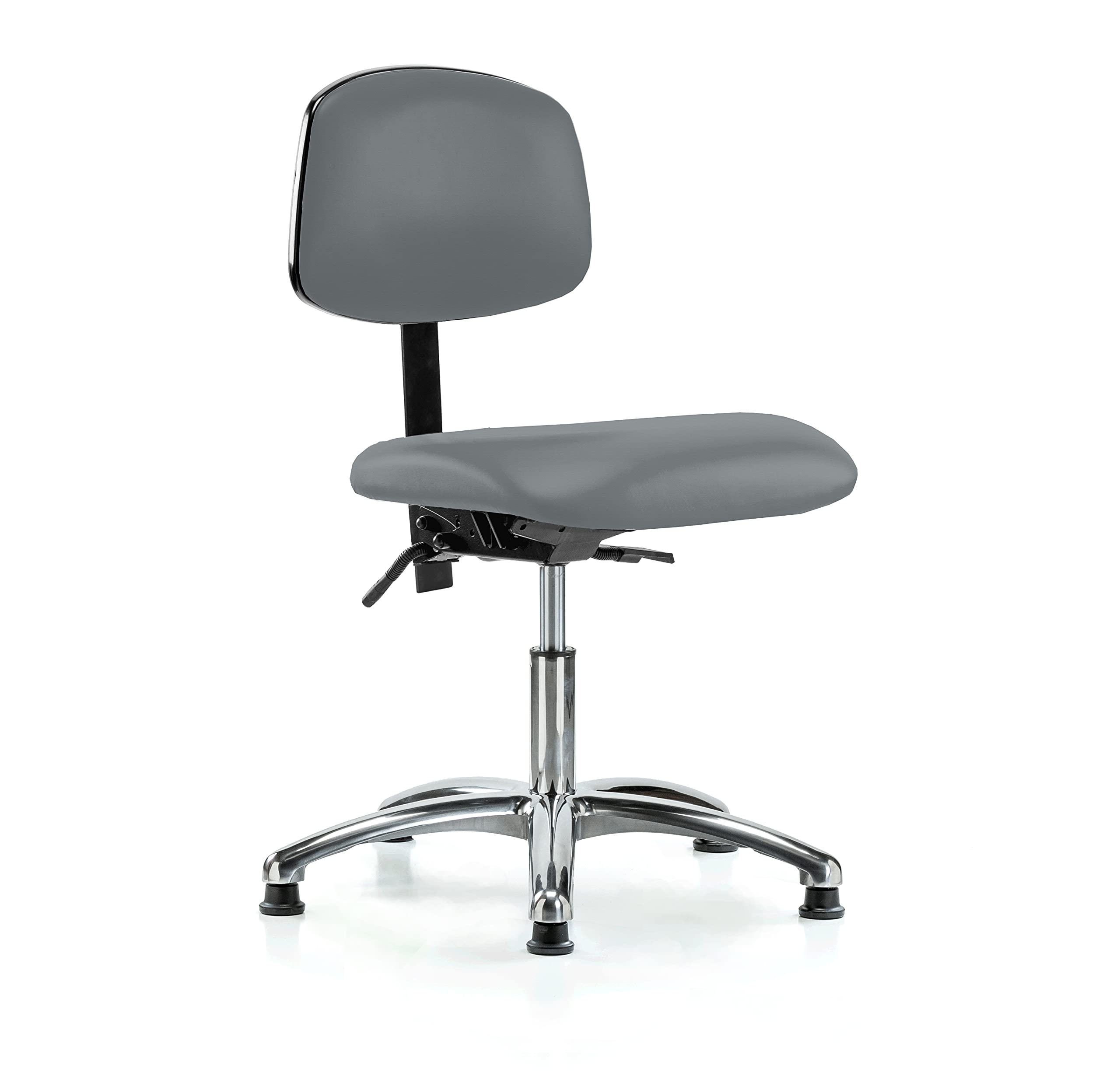 Ergonomic Perch Chrome Stationary Lab Chair with Adjustable Back Support & Height (17-22