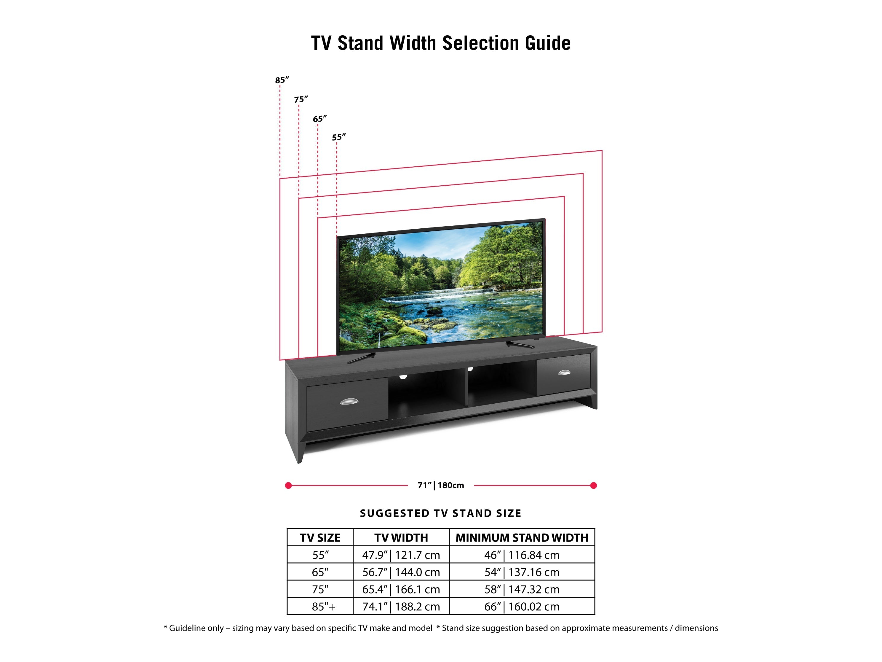 Modern Black TV Stand for TVs up to 85 Inches - Sturdy Entertainment Center with Cable Management for Living Room, Bedroom & Home Theater Setup