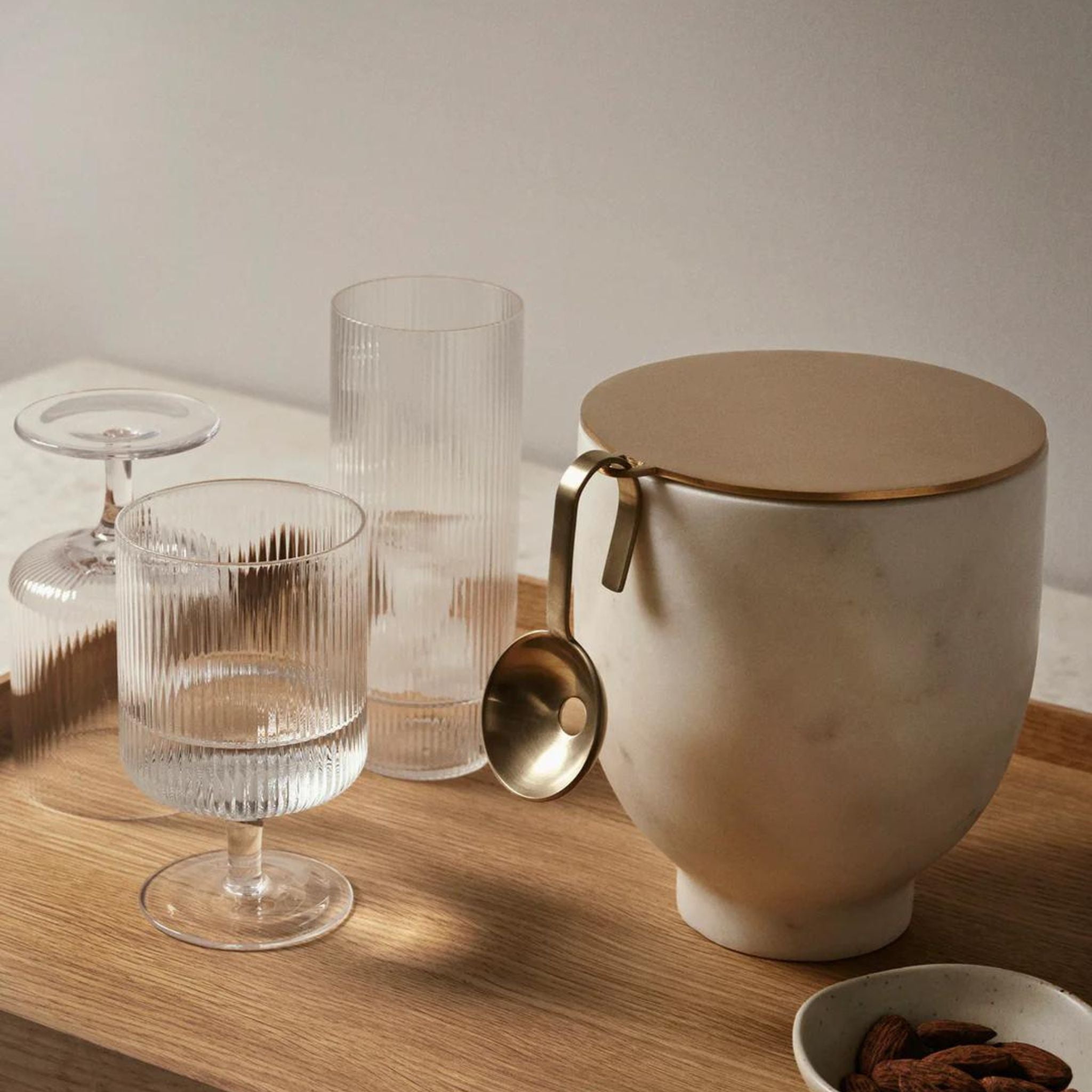 ferm LIVING Ripple Wine Glasses Set of 2 - Elegant Clear Glassware for White & Red Wine - Perfect for Dinner Parties, Weddings & Home Decor