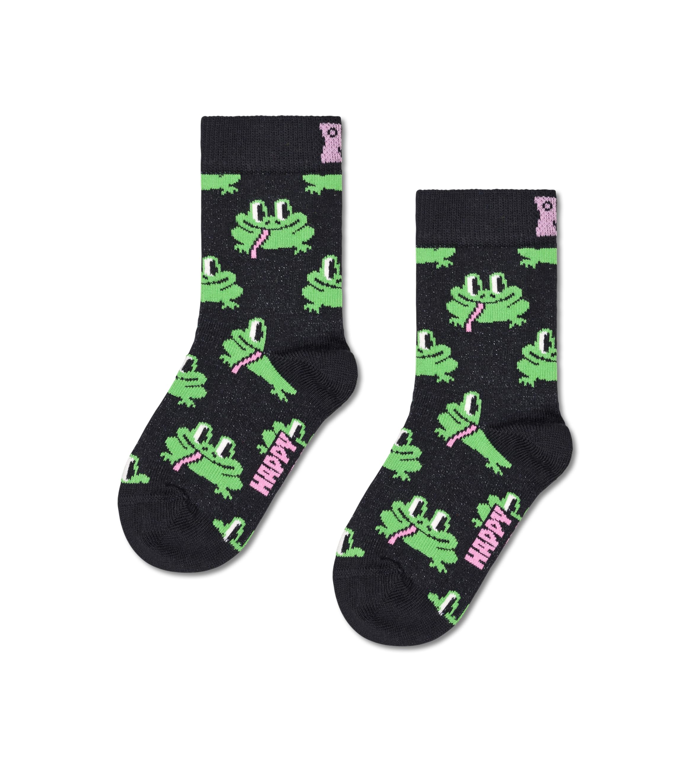 Happy Socks Kids Animal Crew Socks - Cute Bear, Duck, Fox & More Fun Designs - Soft Cotton Socks for Boys & Girls - Perfect for School, Play & Everyday Wear