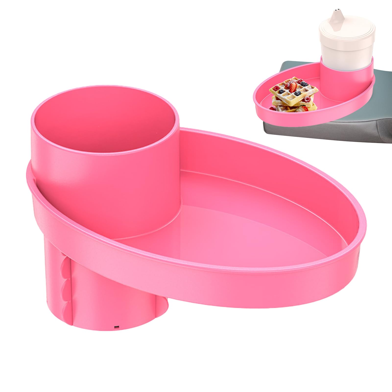 Best Car Seat Snack Tray & Cup Holder for Kids - Portable Travel Food Tray with Storage for Strollers & Most Car Seats - Perfect for Road Trips, Snacking & Keeping Kids Entertained