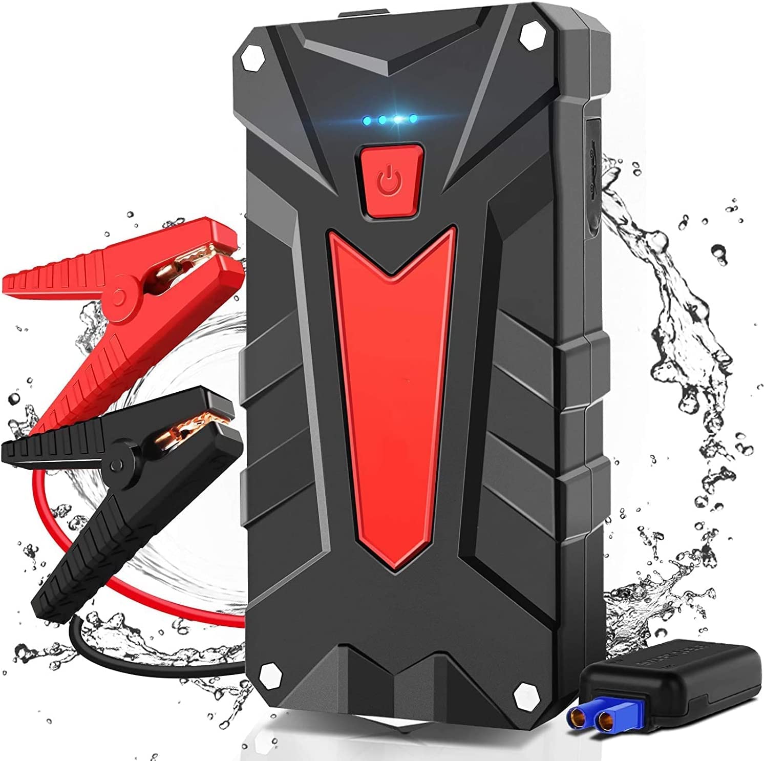 1200A Peak 16800mAh Portable Car Battery Jump Starter with Smart Indicator & Jumper Cables - Emergency Auto/Truck/Motorcycle/RV Battery Charger - Perfect for Roadside Emergencies, Camping Trips and Winter Car Maintenance