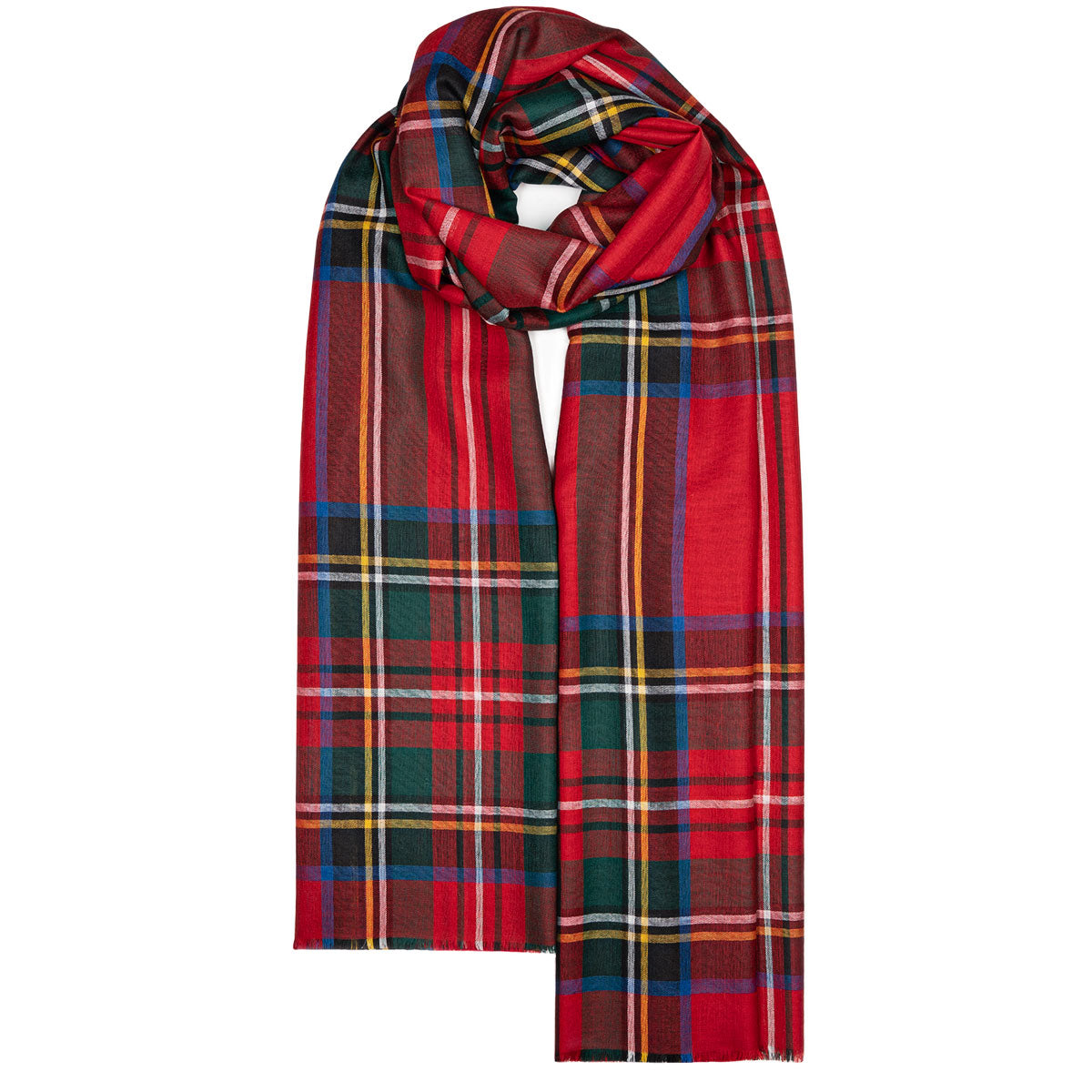 Royal Stewart Extra Fine Merino Wool Stole - Soft & Luxurious Wrap for Women, Perfect for Weddings, Parties & Winter Fashion
