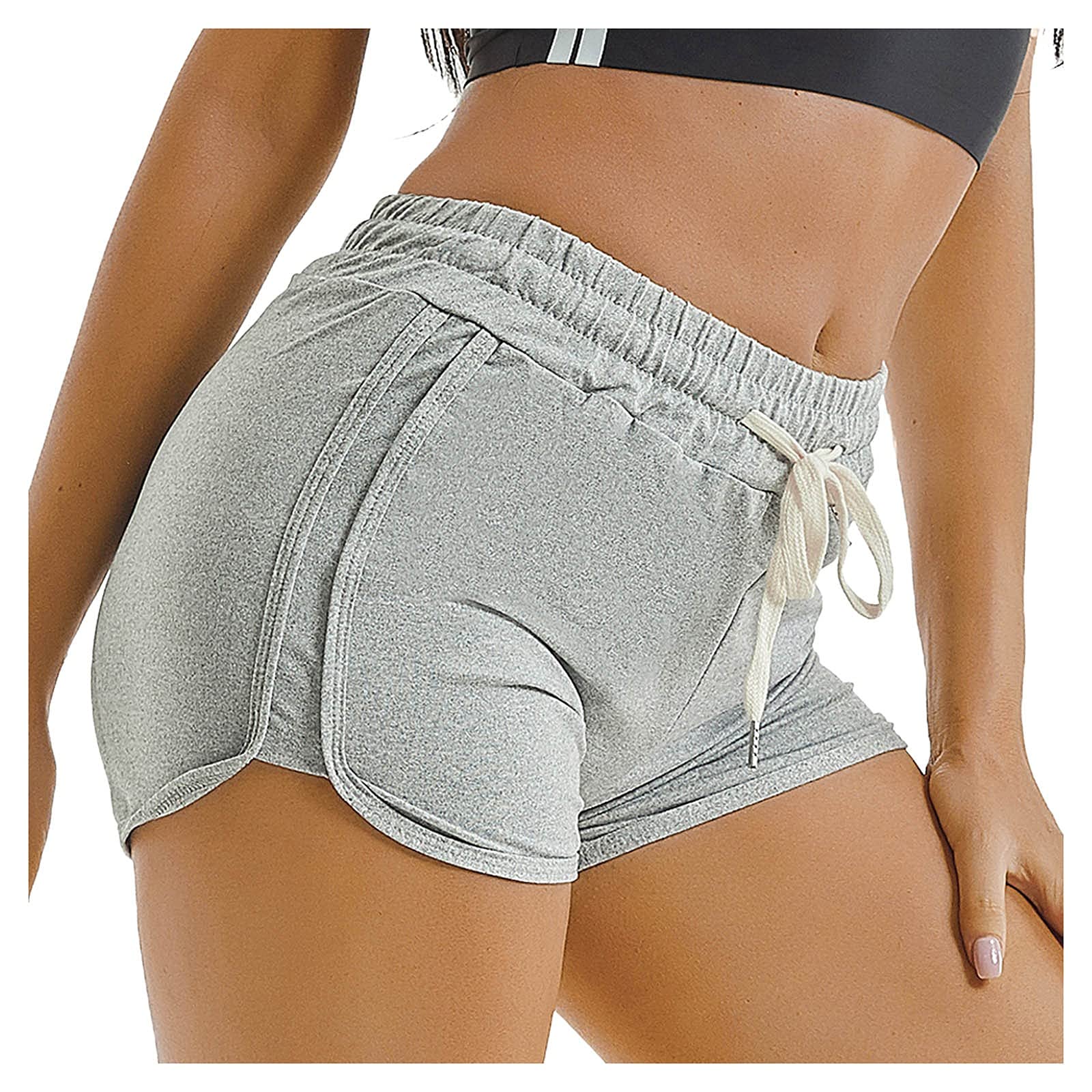 WOCACHI Women's High Waist Yoga Shorts - Velvet Butt Lift for Sports & Summer