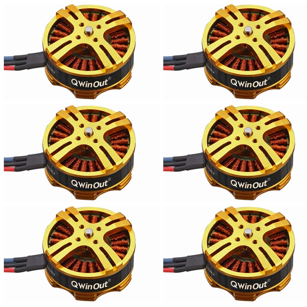 QWinOut 3-6S 380KV 4108 Brushless Motor for DIY Drones - 2080g Thrust, Compatible with 4/6/8-Axis Plant Protection UAVs (6-Pack) - Ideal for Agricultural Spraying, Aerial Photography & FPV Racing