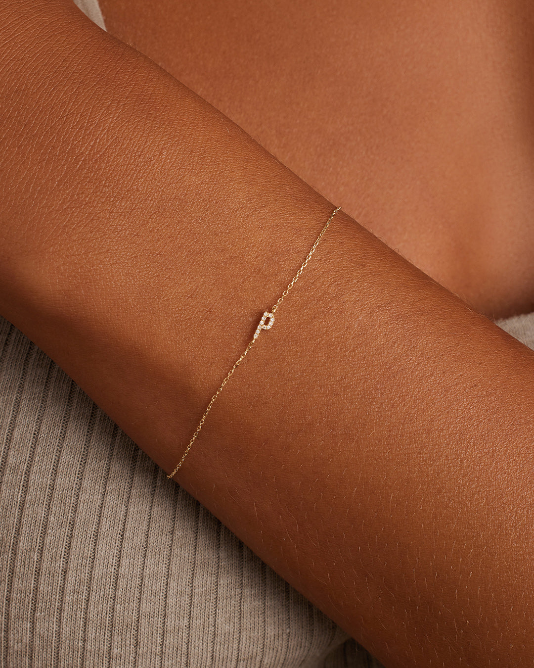 Diamond Pavé Alphabet Bracelet - Personalized Initial Letter Bracelet for Women, Sterling Silver or Gold Plated, Elegant Gift for Birthday, Anniversary, Valentine's Day | Perfect for Everyday Wear & Special Occasions