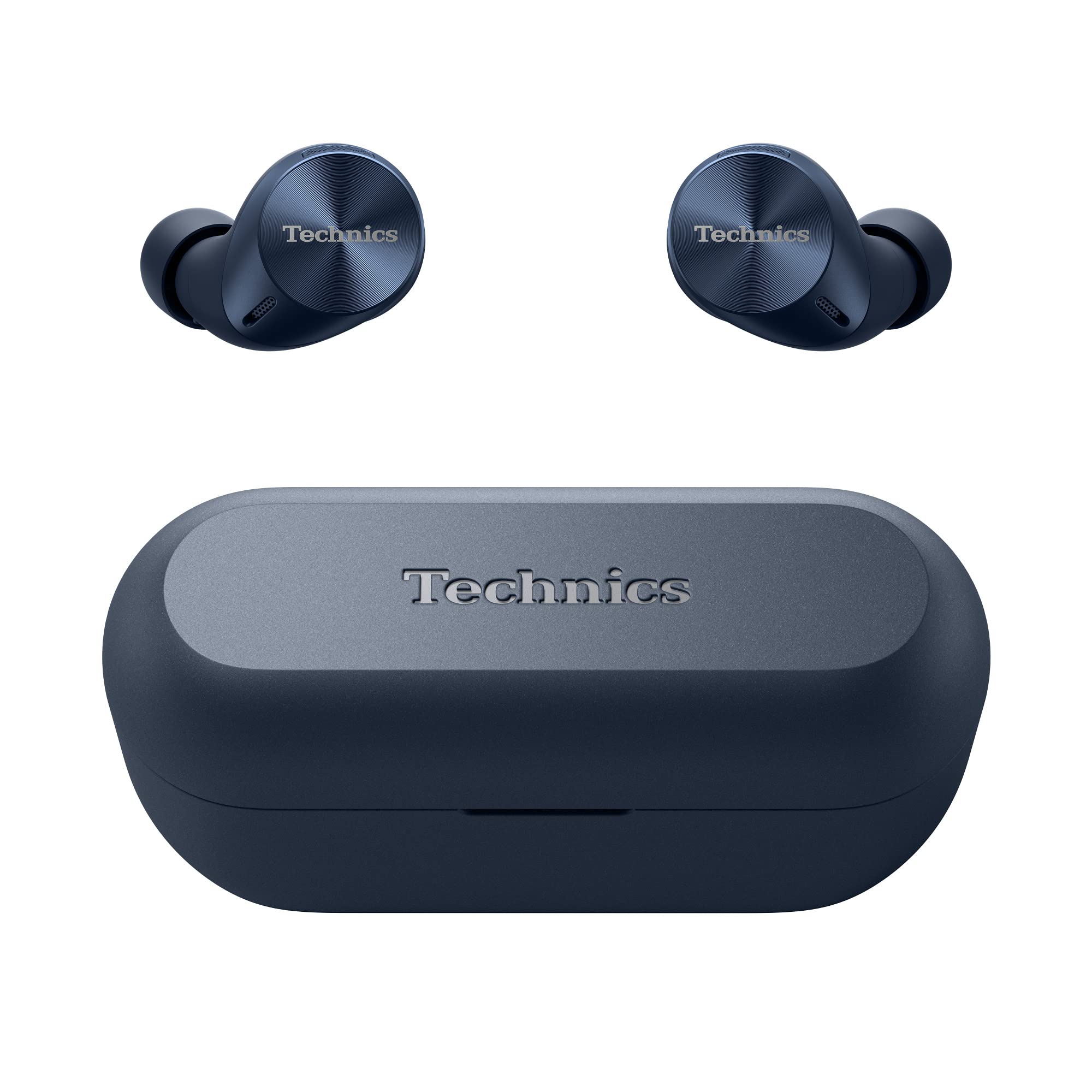 Technics EAH-AZ60M2 Premium Wireless Earbuds with Active Noise Cancelling, Bluetooth 5.2 Multipoint (3 Devices), 8H Battery, IPX4 Waterproof, Wireless Charging, Midnight Blue - Perfect for Commuting, Workouts & Travel