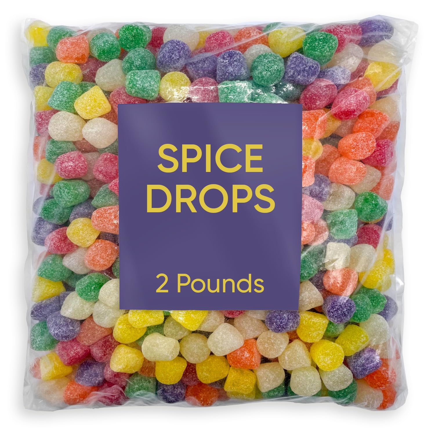 Bulk Spice Candy Gum Drops - 2 Pounds Assorted Fruit Flavored Jelly Candy - Sweet & Spicy Drops for Christmas Tree Decorations, Holiday Parties, Office Snacks & Gift Baskets