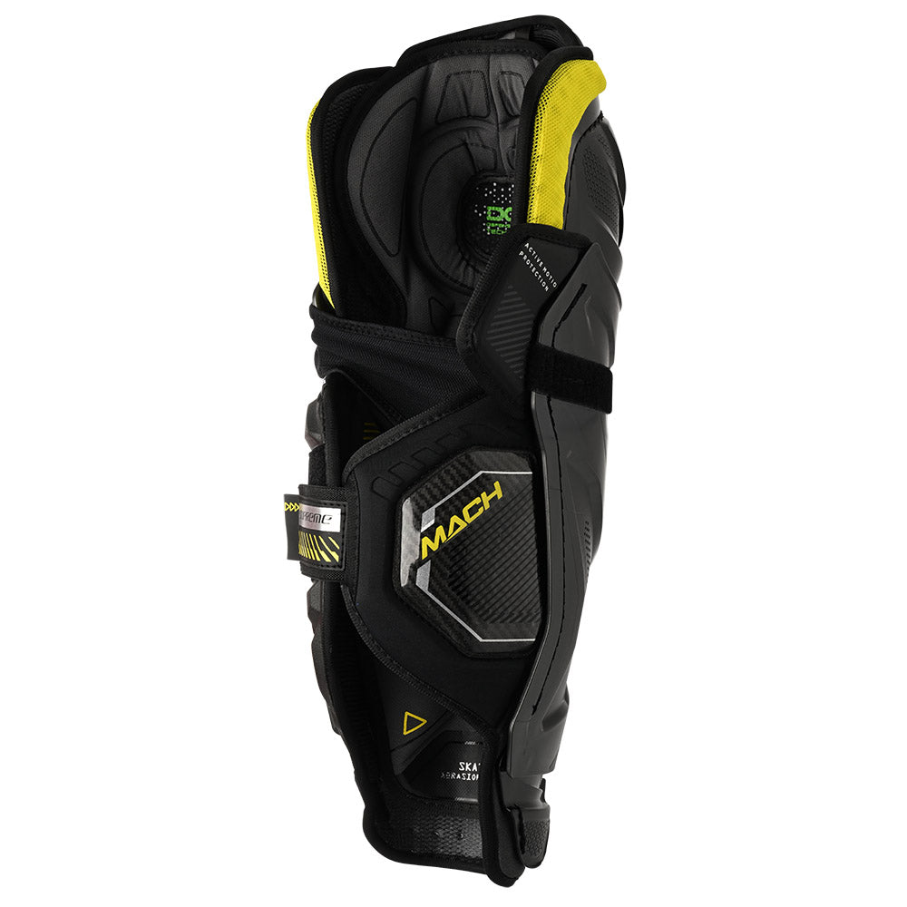 Bauer Supreme Mach Intermediate Ice Hockey Shin Guards - Youth & Adult Protective Gear for Hockey Players - Perfect for Training, Games & Competitive Play