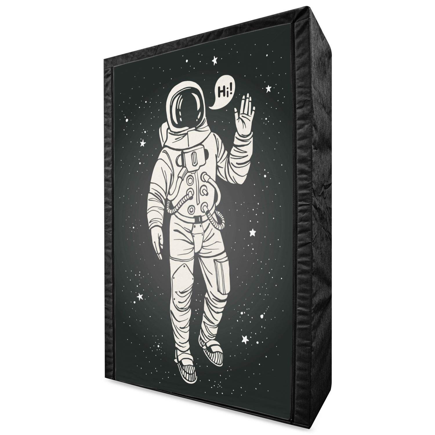 Ambesonne Outer Space Portable Fabric Wardrobe - Pop Art Astronaut Design with Speech Bubble & Comet, 42.5