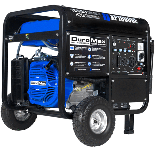 DuroMax XP10000E 8000W/10000W Dual Fuel Portable Generator with Electric Start - Perfect for Home Backup Power, Camping & Emergency Use