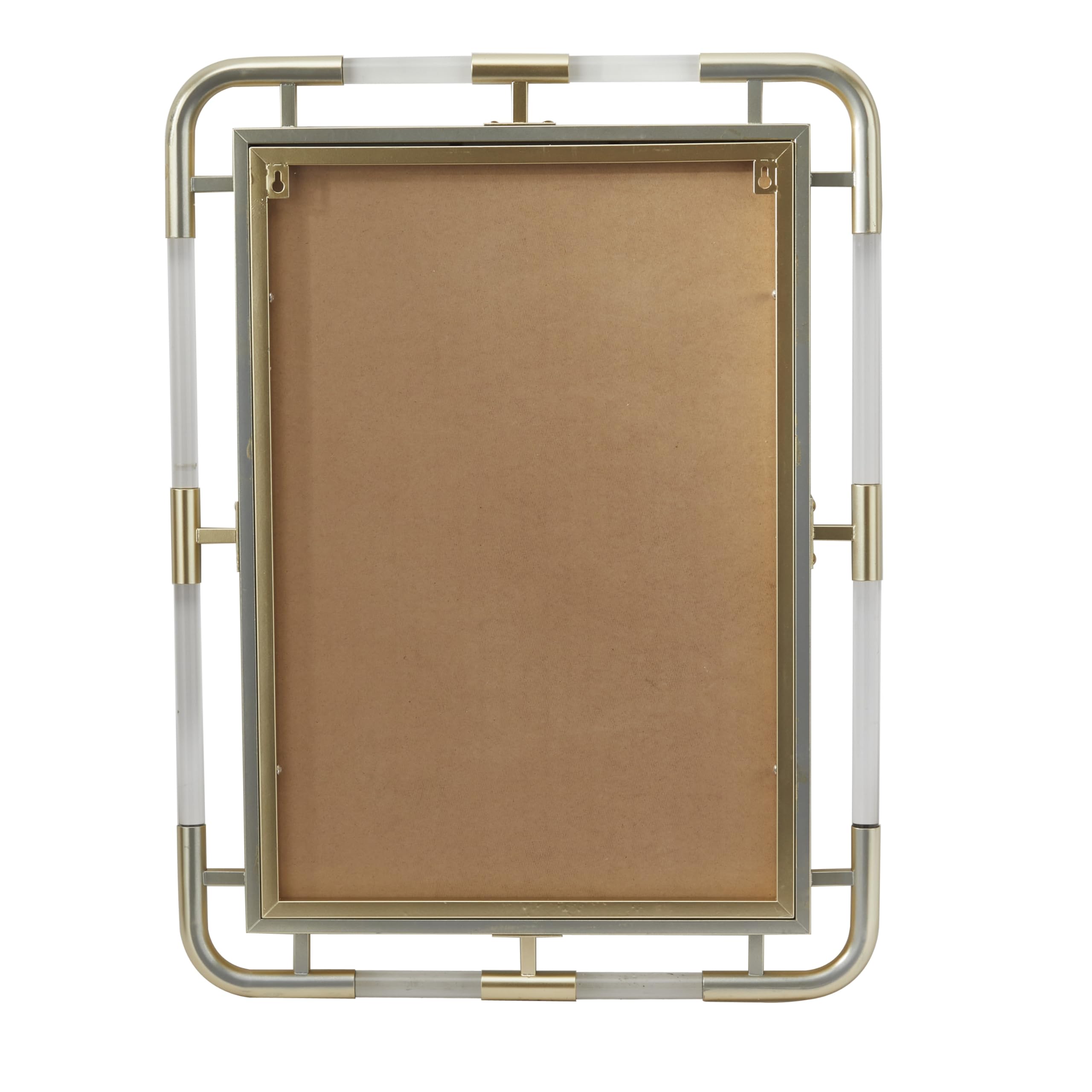 CosmoLiving by Cosmopolitan Gold Metal Wall Mirror 24x32 Inches - Modern Entryway Mirror with Acrylic Details for Hallway, Living Room & Bedroom Decor - Wall Mounted Mirror for Home & Office