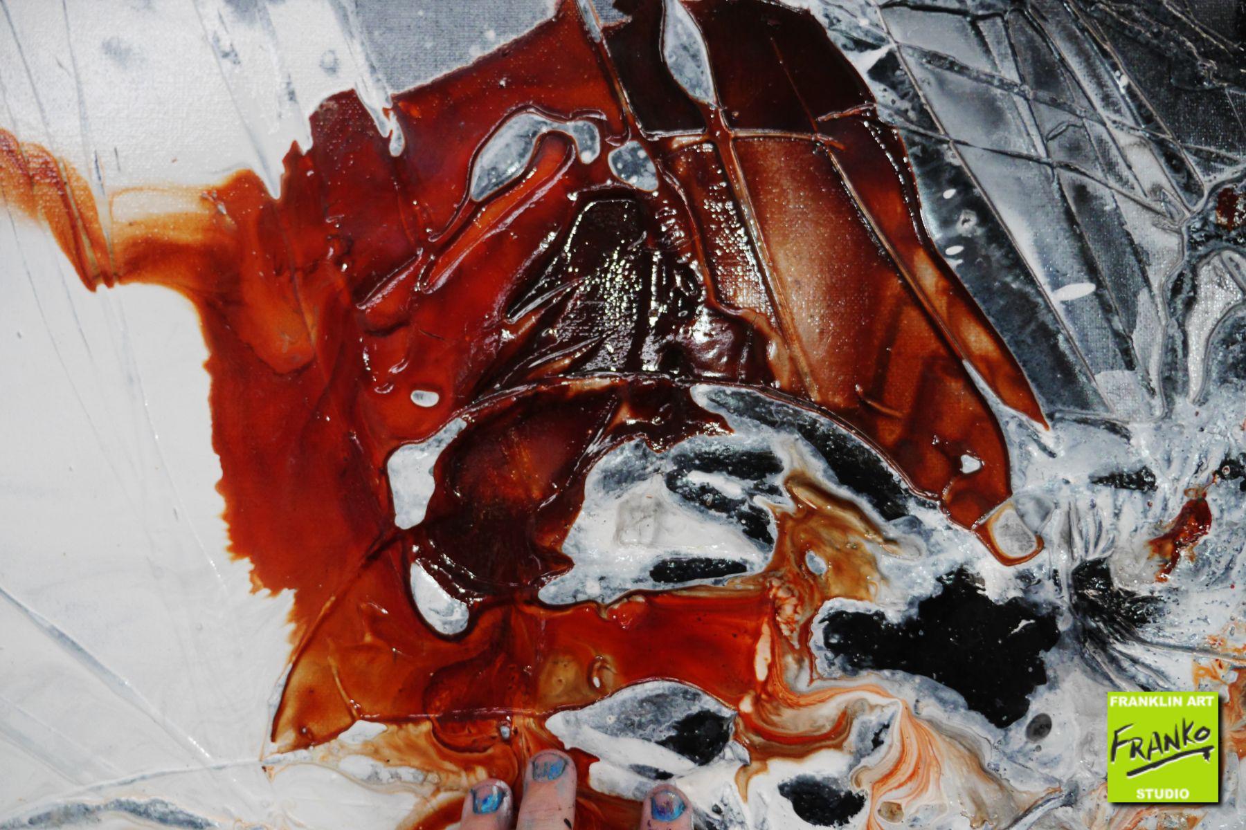 Rust Textured Abstract Painting - 75