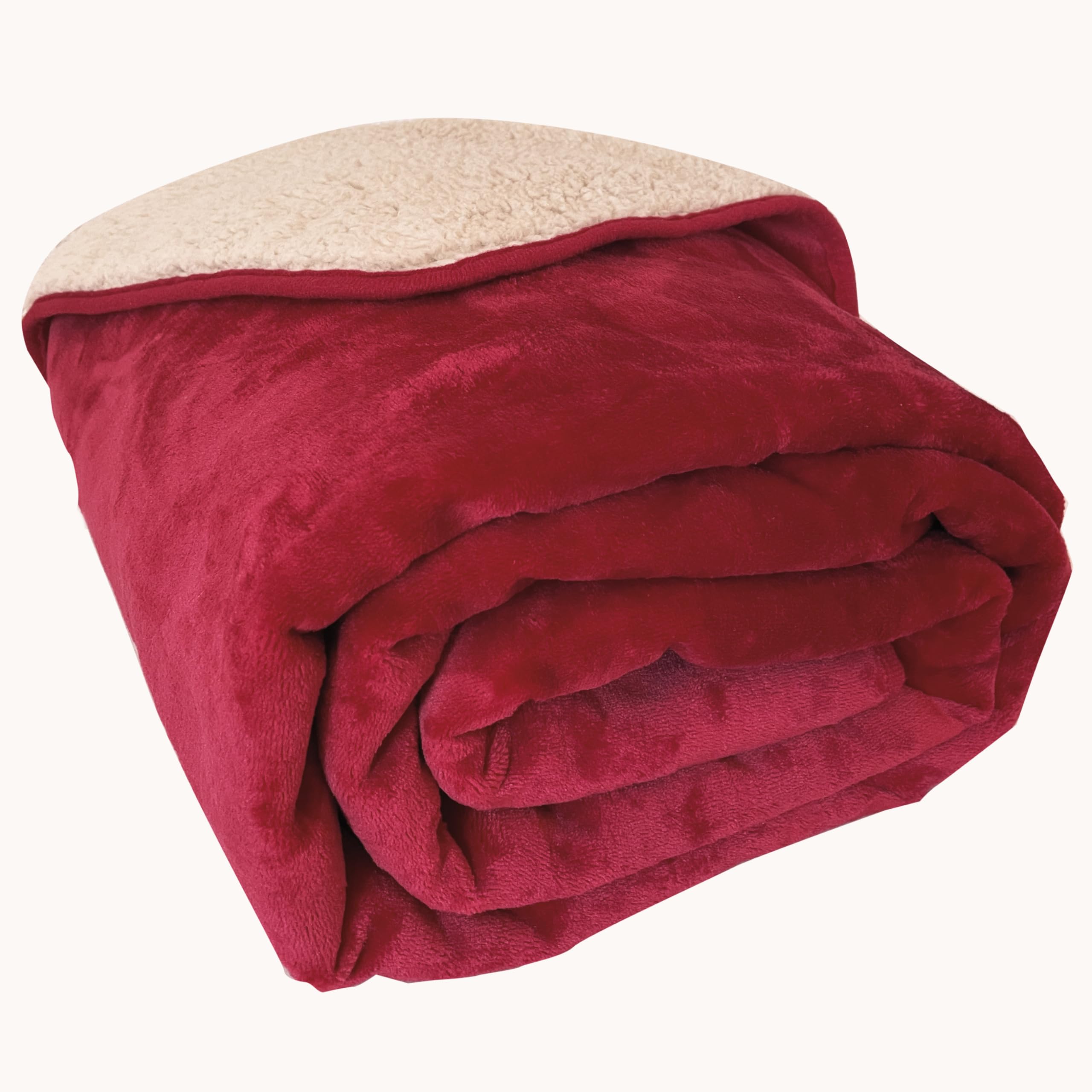 Waterproof King Size Lovers Blanket - Splash Proof Couples Blanket for Bed, Picnic & Outdoor Use - Dark Red 80x80